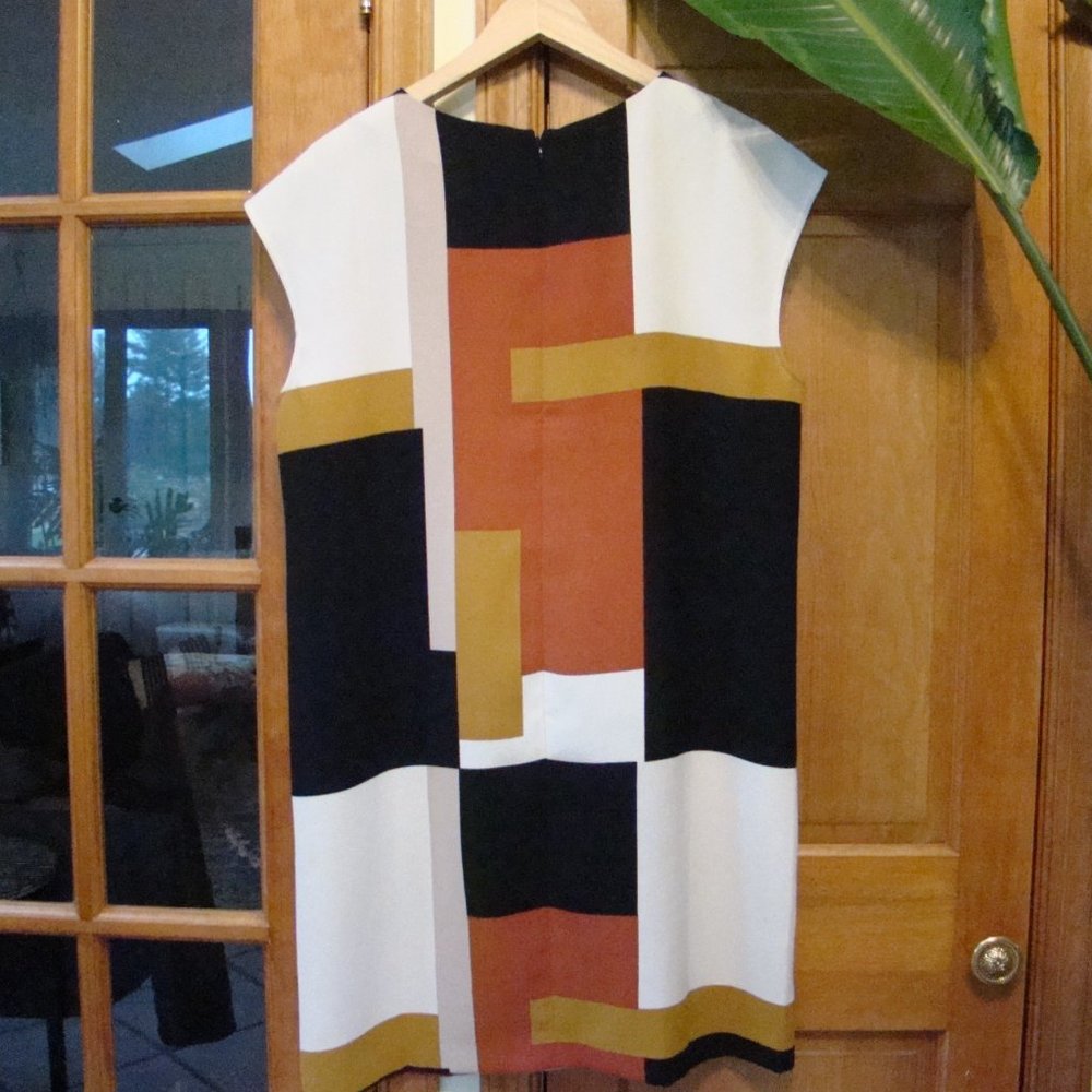 Loft color block Mondrian look tunic summer sleeveless dress, size M - Picture 5 of 6